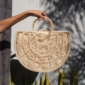 Handwoven U Shaped Basket Tote